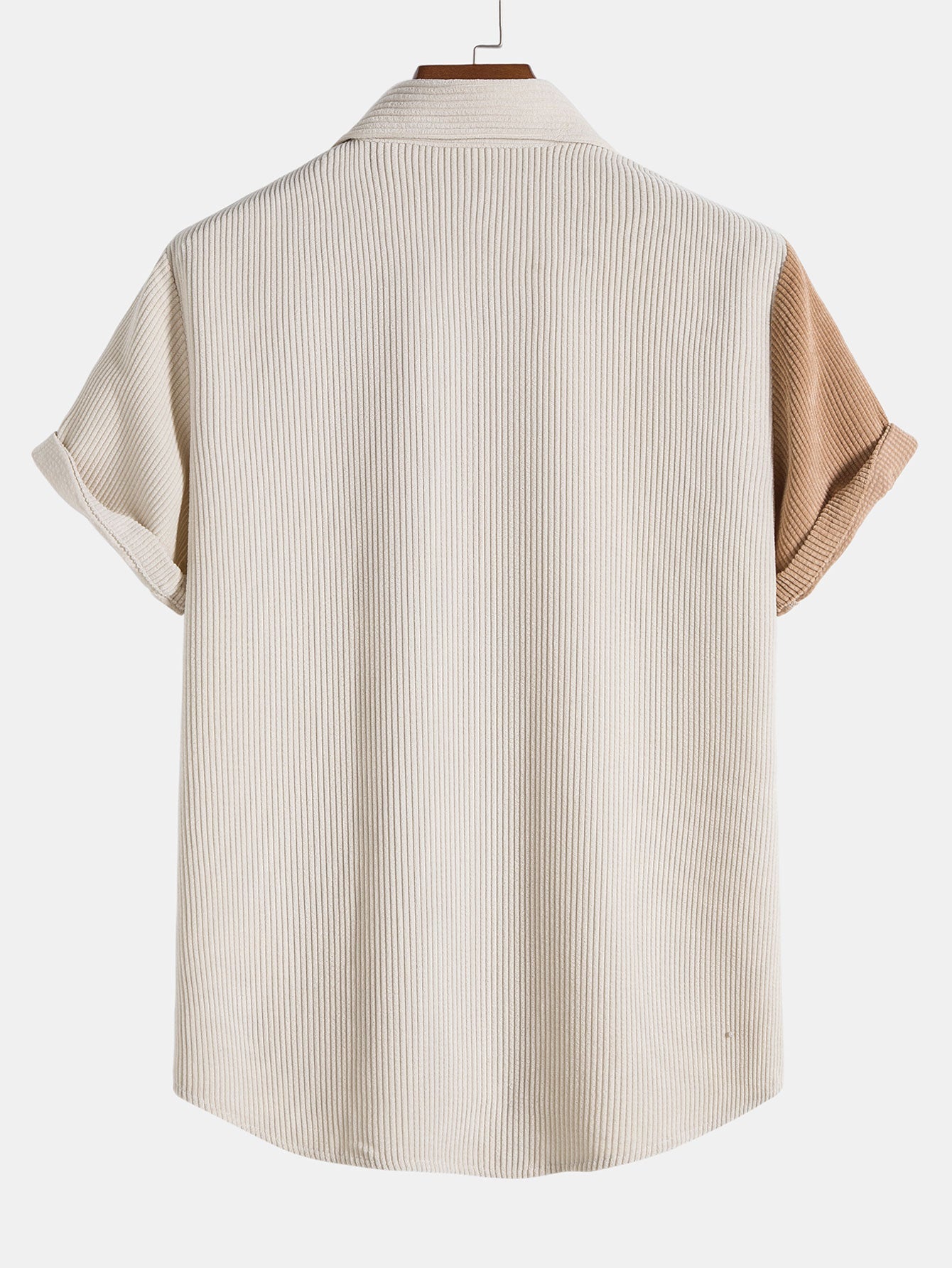 Chemise Bicolore en Velours Côtelé, 100% Polyester, Confortable et Élégante pour un Usage Quotidien 1