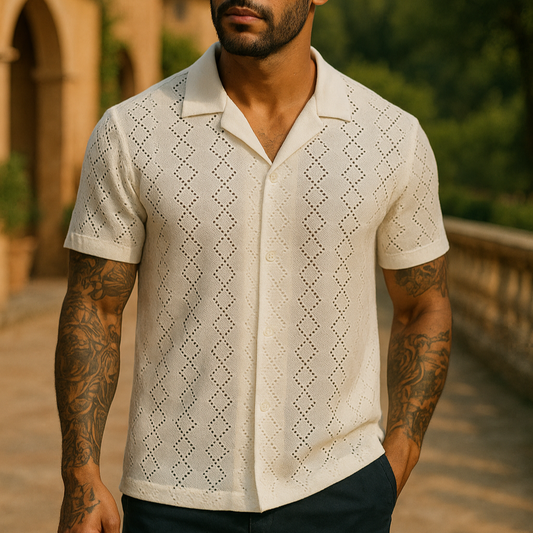 Chemise Blanche Femme en Dentelle Légère pour Look Estival Chic – Design Aéré et Style Côtier 0