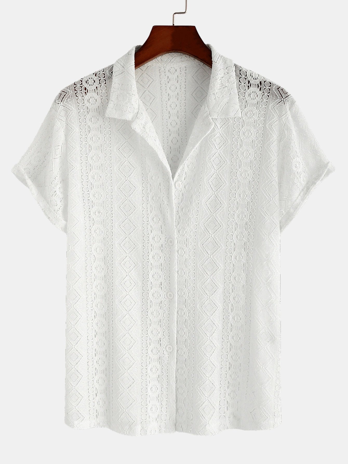 Chemise Cubane Texturée 100% Polyester – Coupe Classique Confortable pour un Style Unique 0