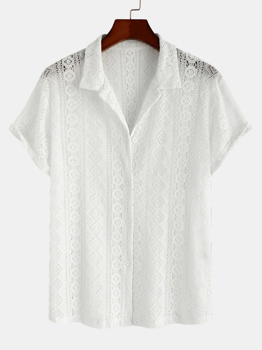 Chemise Cubane Texturée 100% Polyester – Coupe Classique Confortable pour un Style Unique 0