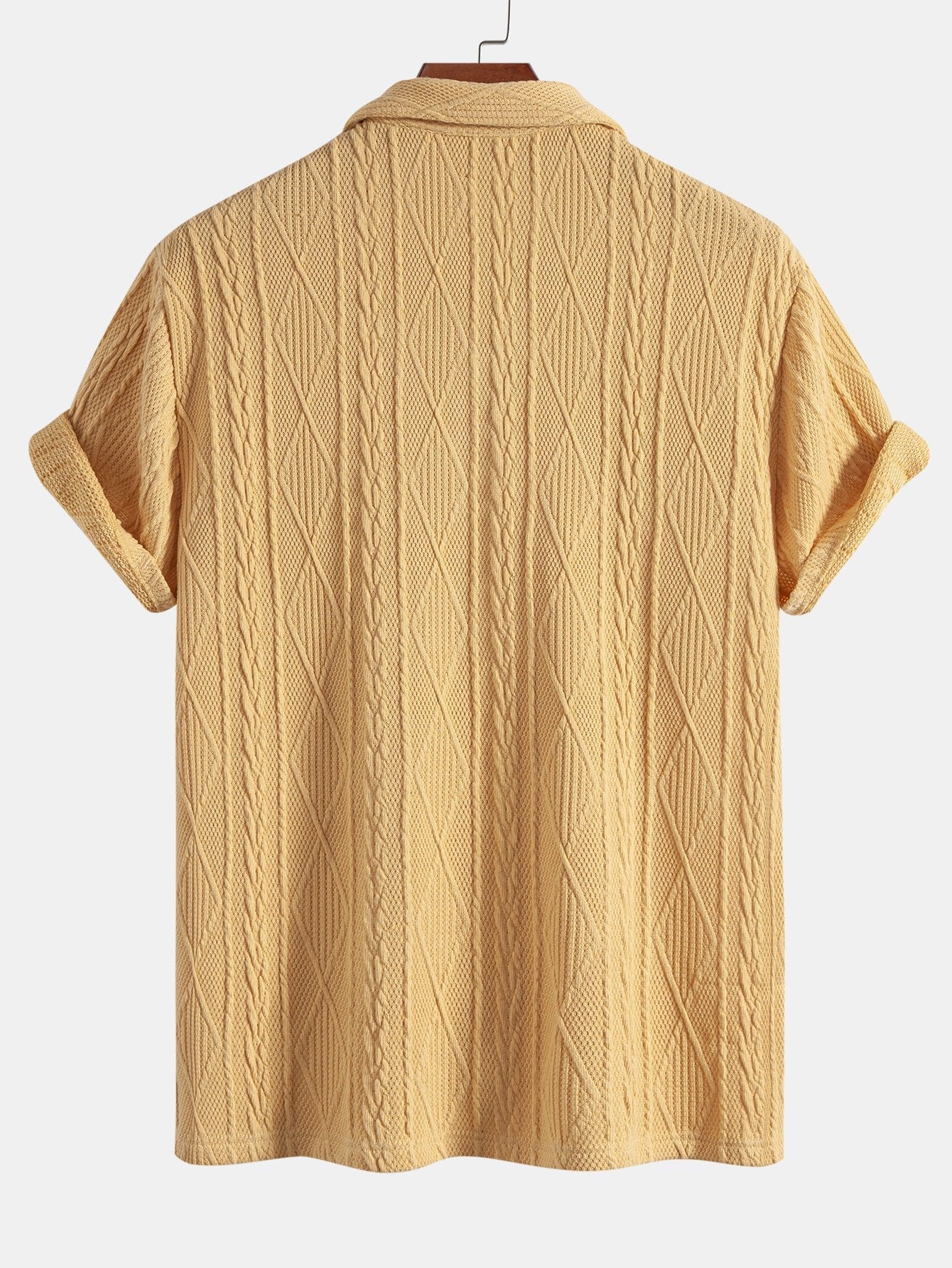 Chemise Cubane en Tricot Géométrique Texturé – Confortable, Coupe Régulière, 95% Polyester, 5% Élasthanne 3