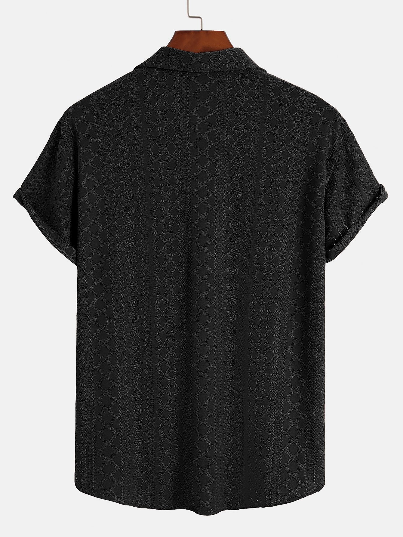 Chemise Texturée en Jacquard 100% Polyester – Coupe Classique, Élégante et Confortable 3