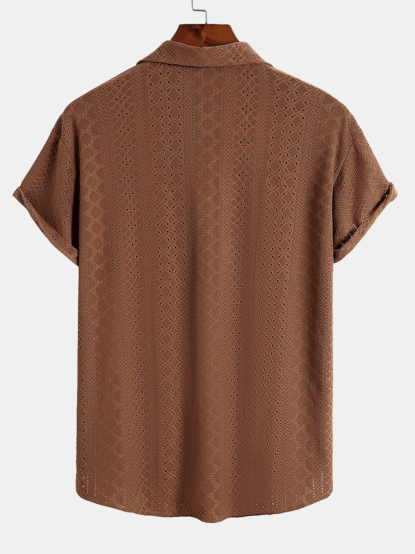 Chemise Texturée en Jacquard 100% Polyester – Coupe Classique, Élégante et Confortable 5
