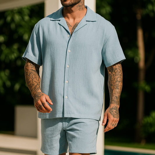 Ensemble Paros en Tissu Froissé Léger avec Élasthanne – Idéal Plage et Sorties, Tailles S à XL 0