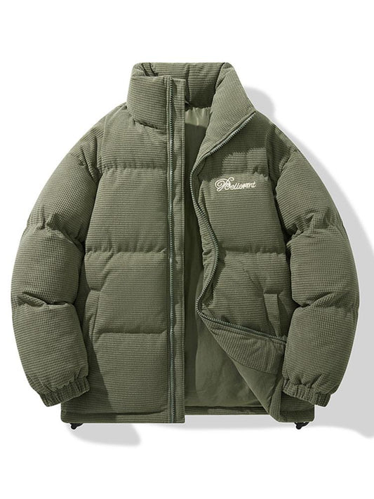 Manteau Hiver Femme Puffer en Velours Côtelé, Veste Chaude en Polyester avec Fermeture Éclair, Confort Optimal 0