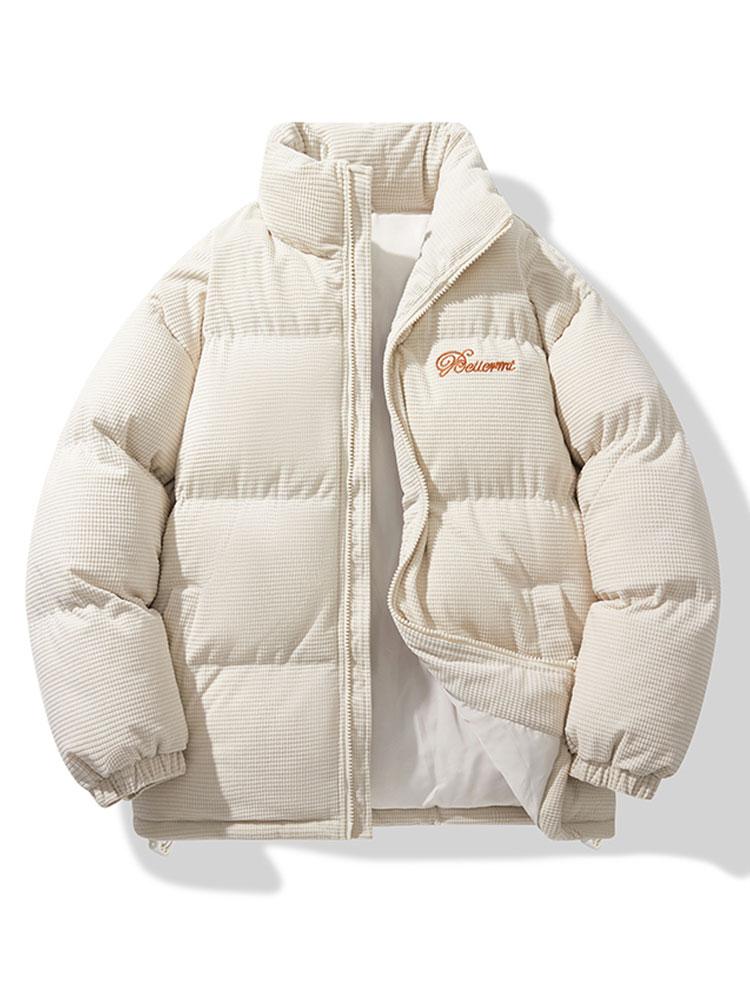 Manteau Hiver Femme Puffer en Velours Côtelé, Veste Chaude en Polyester avec Fermeture Éclair, Confort Optimal 4