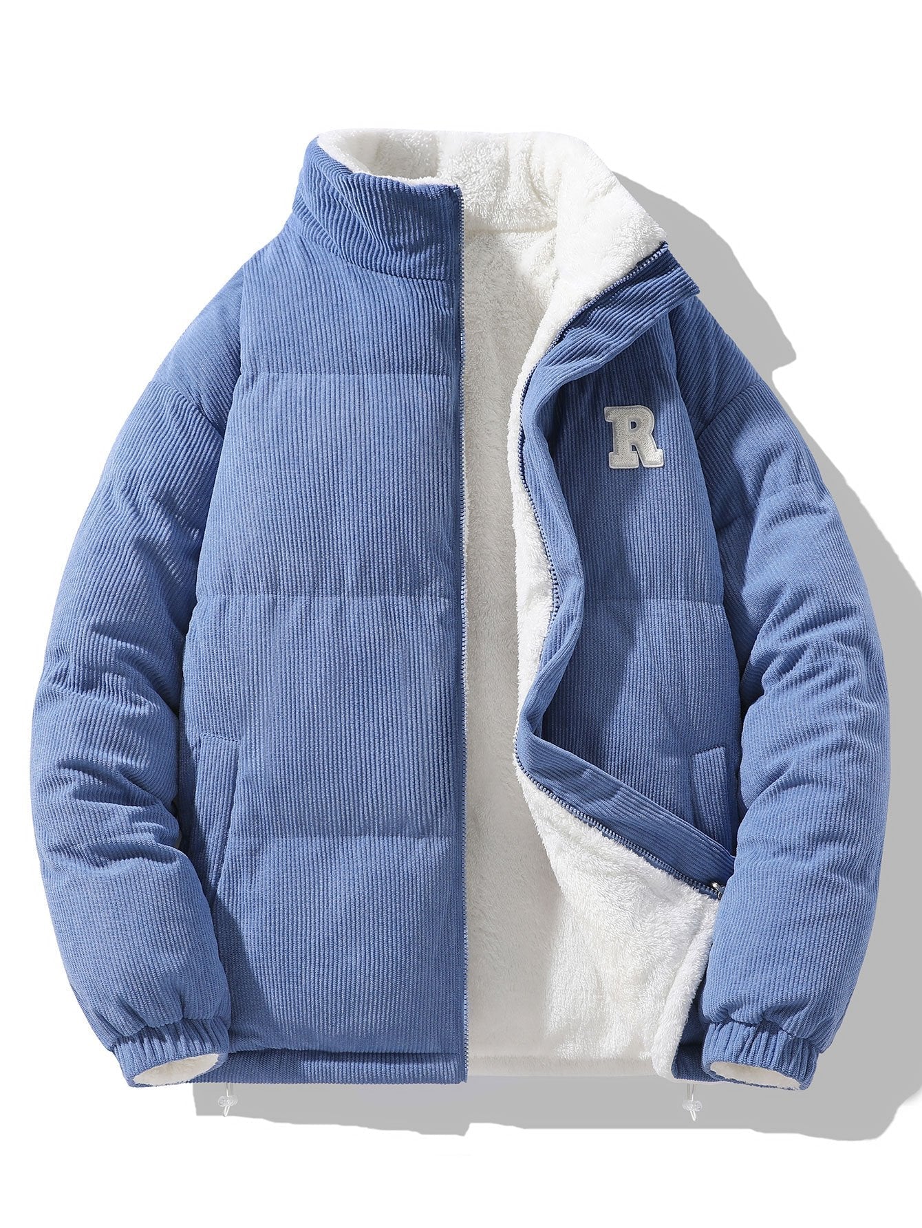 Manteau Hiver Femme Réversible en Velours Côtelé et Fleece Teddy – Confort Élégant, Relax Fit 10