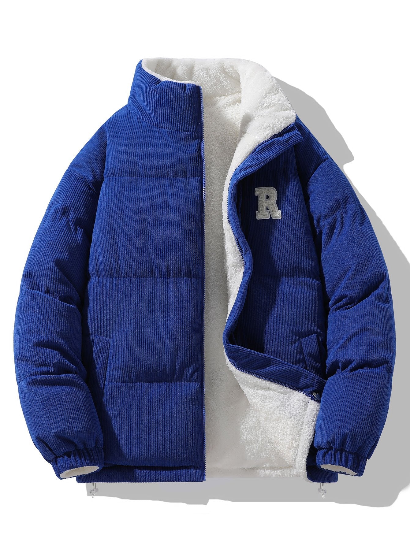 Manteau Hiver Femme Réversible en Velours Côtelé et Fleece Teddy – Confort Élégant, Relax Fit 3