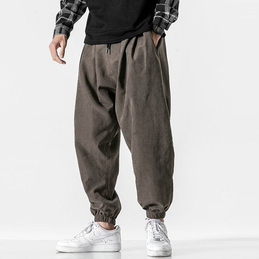 Pantalons Harem Amples en Polyester avec Taille Élastique et Poches Profondes – Style Décontracté Inspiré du Japon 0