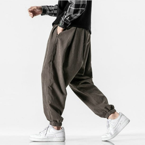 Pantalons Harem Amples en Polyester avec Taille Élastique et Poches Profondes – Style Décontracté Inspiré du Japon 2