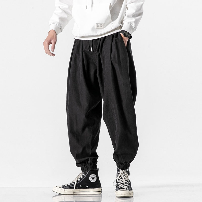 Pantalons Harem Amples en Polyester avec Taille Élastique et Poches Profondes – Style Décontracté Inspiré du Japon 3