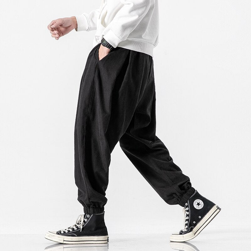 Pantalons Harem Amples en Polyester avec Taille Élastique et Poches Profondes – Style Décontracté Inspiré du Japon 4