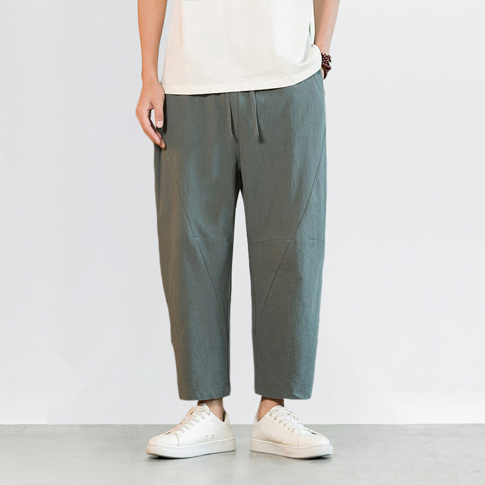 Pantalons Harem Croisés Japonais avec Taille Élastique et Poches Profondes – Coupe Ample en Tissu Légèrement Épais 2