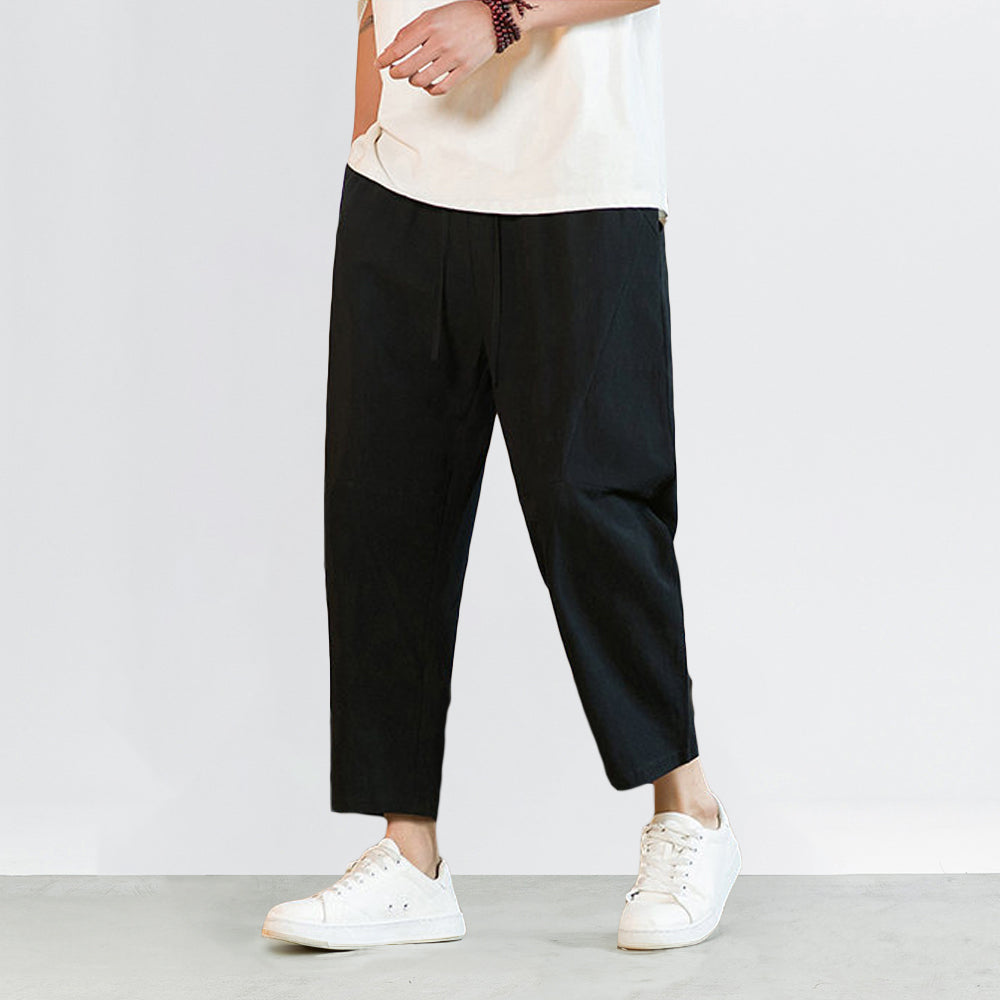 Pantalons Harem Croisés Japonais avec Taille Élastique et Poches Profondes – Coupe Ample en Tissu Légèrement Épais 5
