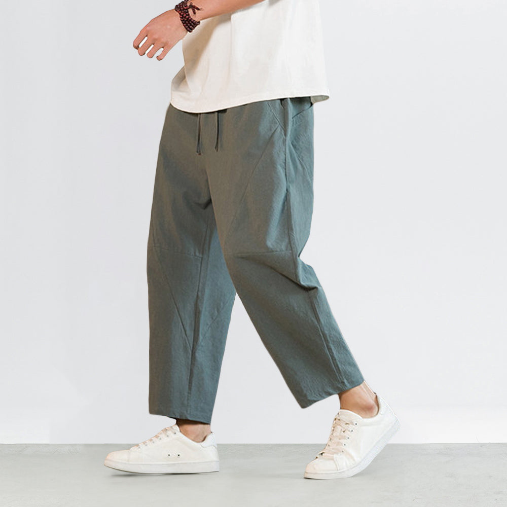 Pantalons Harem Croisés Japonais avec Taille Élastique et Poches Profondes – Coupe Ample en Tissu Légèrement Épais 6