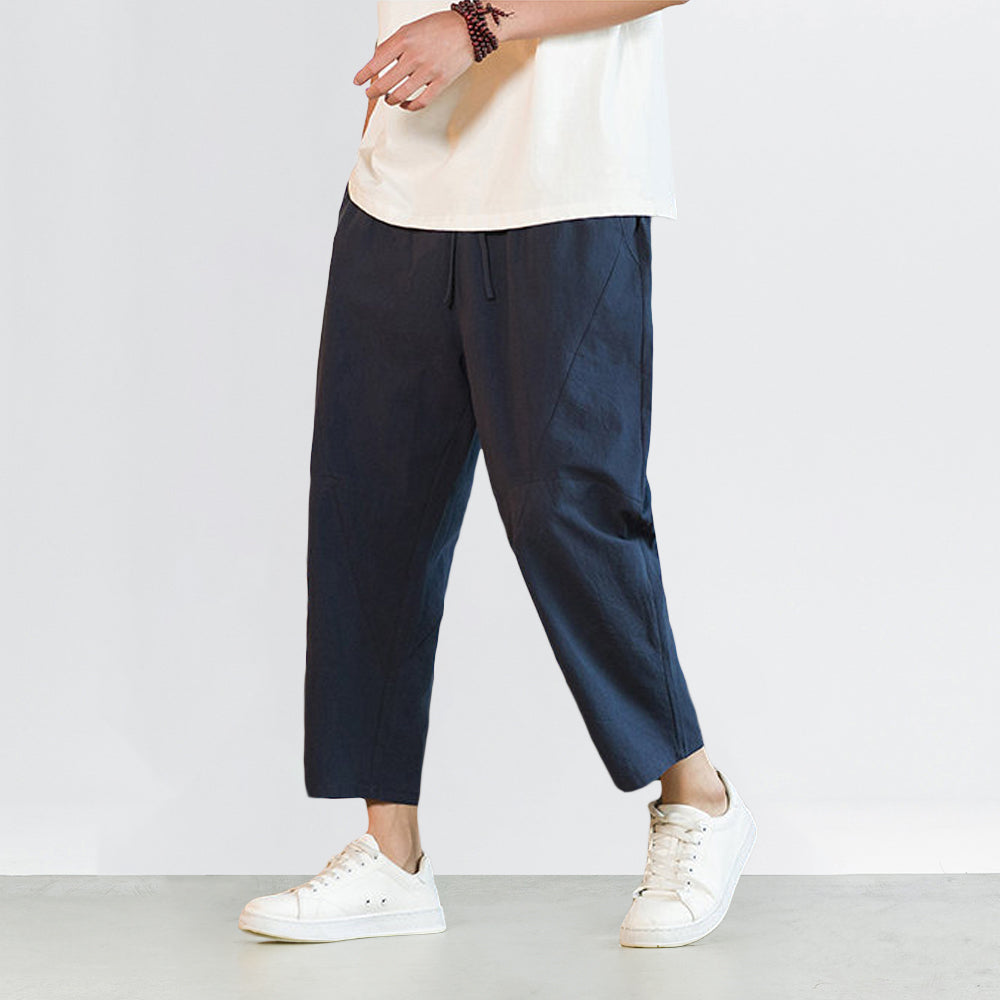 Pantalons Harem Croisés Japonais avec Taille Élastique et Poches Profondes – Coupe Ample en Tissu Légèrement Épais 7