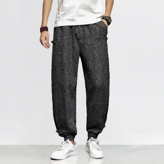 Pantalons Harem Japonais Élastiques avec Poches Profondes en Coton et Lin – Confort et Style Décontracté 0