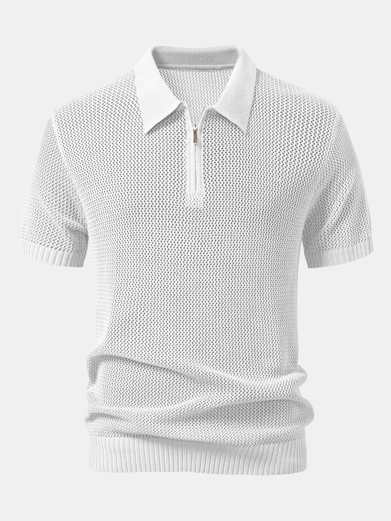 Polo Homme Aéré avec Zip – Chemise en Maille Confortable pour Temps Chaud, Silhouette Minimaliste 8