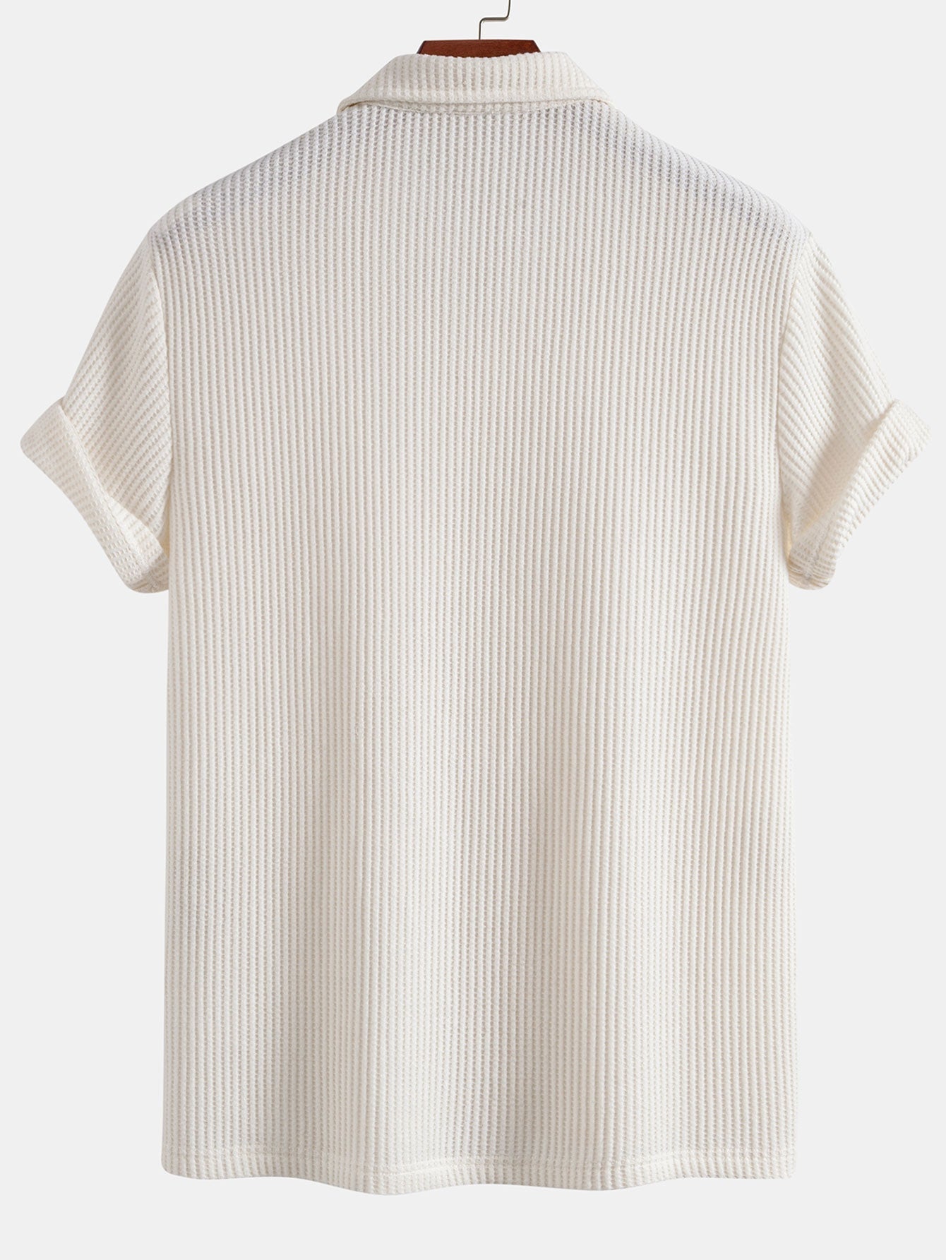 Polo Homme Col V Waffle, Tissu Respirant et Confortable, Manches Courtes, Coupe Régulière, Plusieurs Tailles Disponibles 1