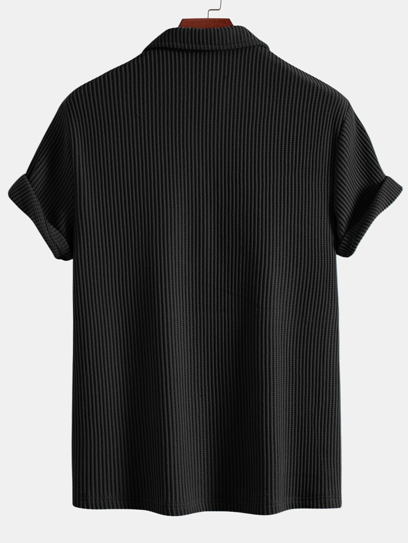 Polo Homme Col V Waffle, Tissu Respirant et Confortable, Manches Courtes, Coupe Régulière, Plusieurs Tailles Disponibles 3