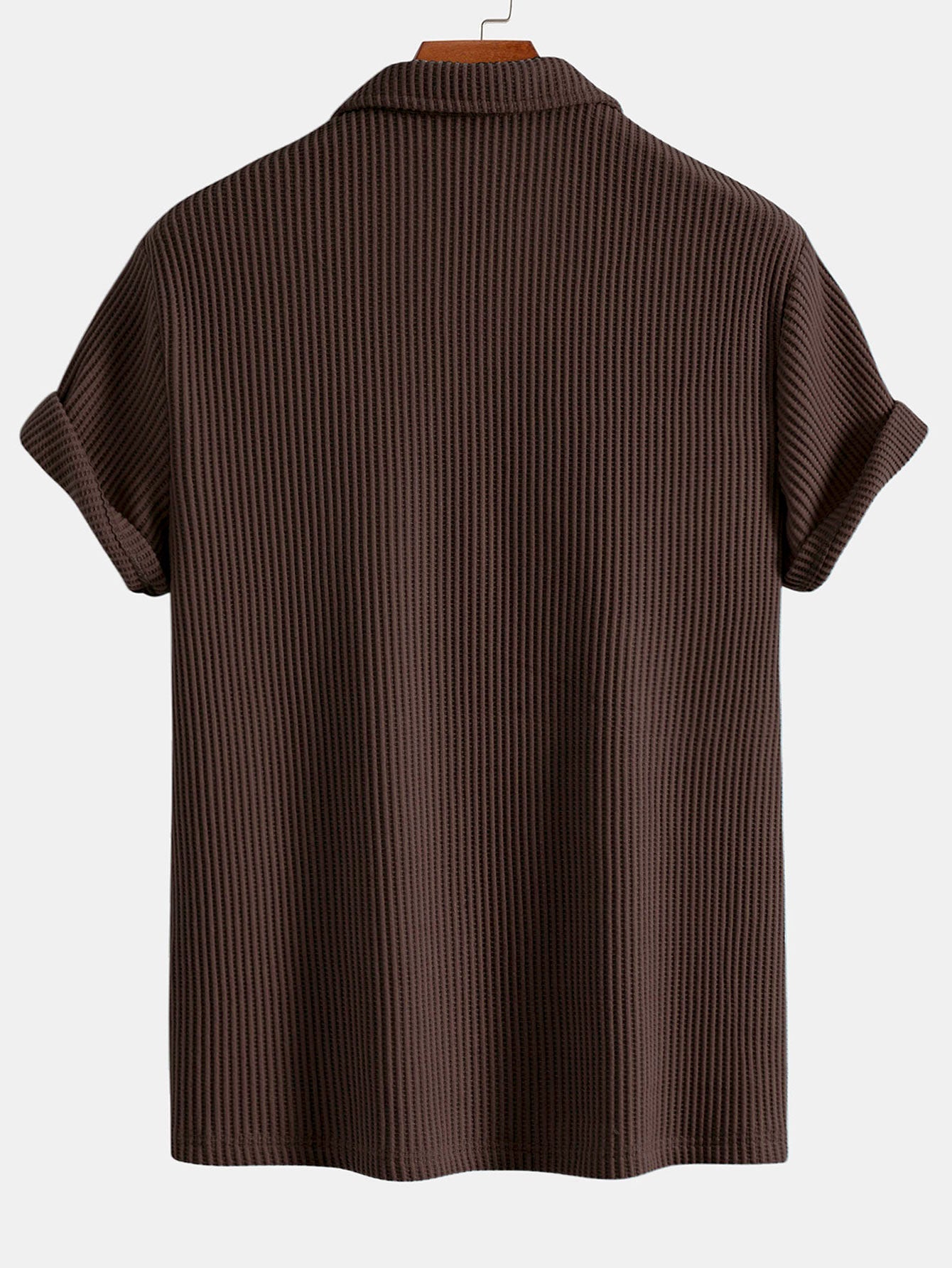 Polo Homme Col V Waffle, Tissu Respirant et Confortable, Manches Courtes, Coupe Régulière, Plusieurs Tailles Disponibles 5