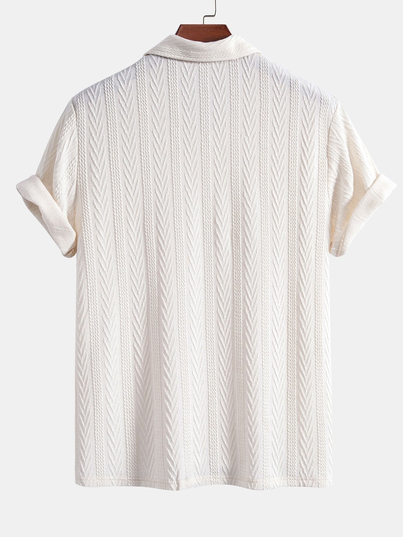 Polo Homme Manche Longue en Jacquard Géométrique - Confort en Polyester et Spandex, Couleur Élégante 3