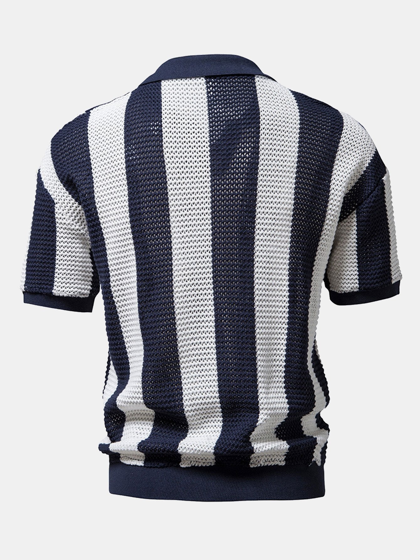 Polo Homme Tricoté à Rayures, 100% Polyester, Coupe Standard pour Style Décontracté 3