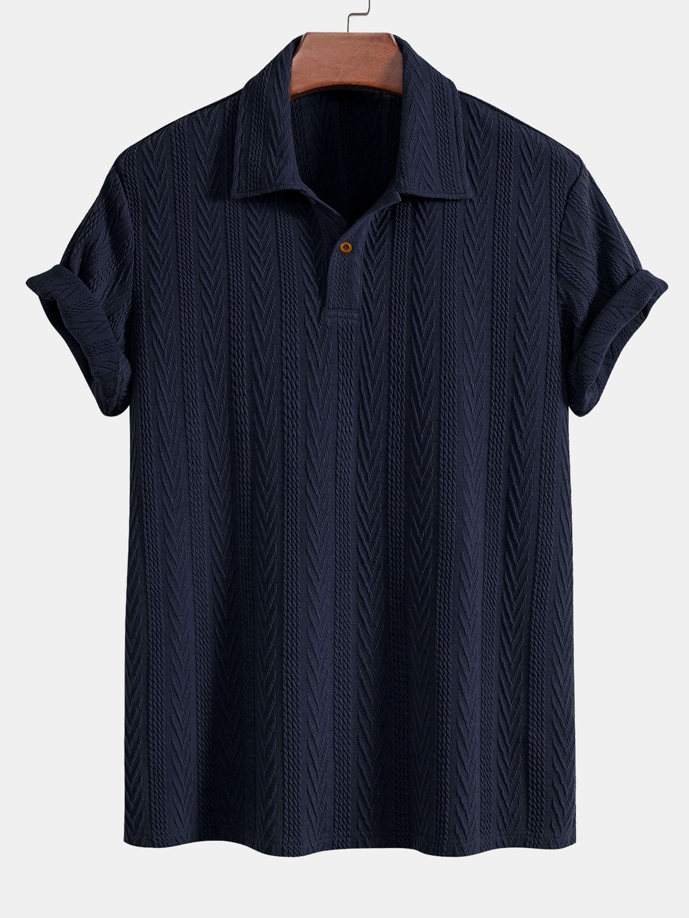 Polo Homme à Manches Courtes en Jacquard de Coton Soie – Confort et Élégance, Coupe Régulière, Plusieurs Tailles Disponibles 0