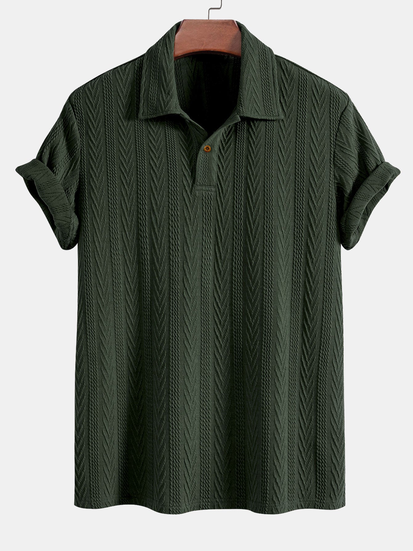 Polo Homme à Manches Courtes en Jacquard de Coton Soie – Confort et Élégance, Coupe Régulière, Plusieurs Tailles Disponibles 1