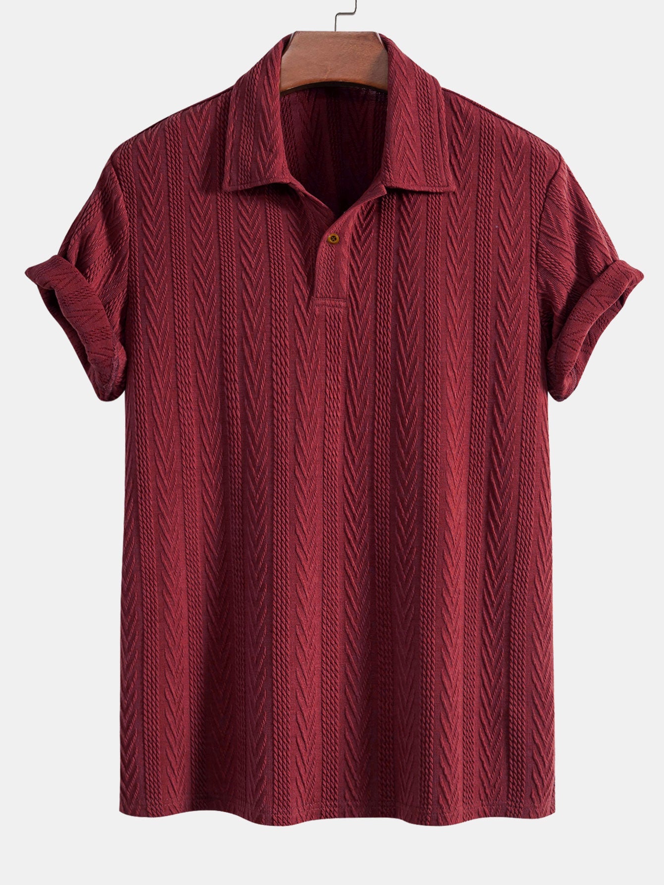 Polo Homme à Manches Courtes en Jacquard de Coton Soie – Confort et Élégance, Coupe Régulière, Plusieurs Tailles Disponibles 5
