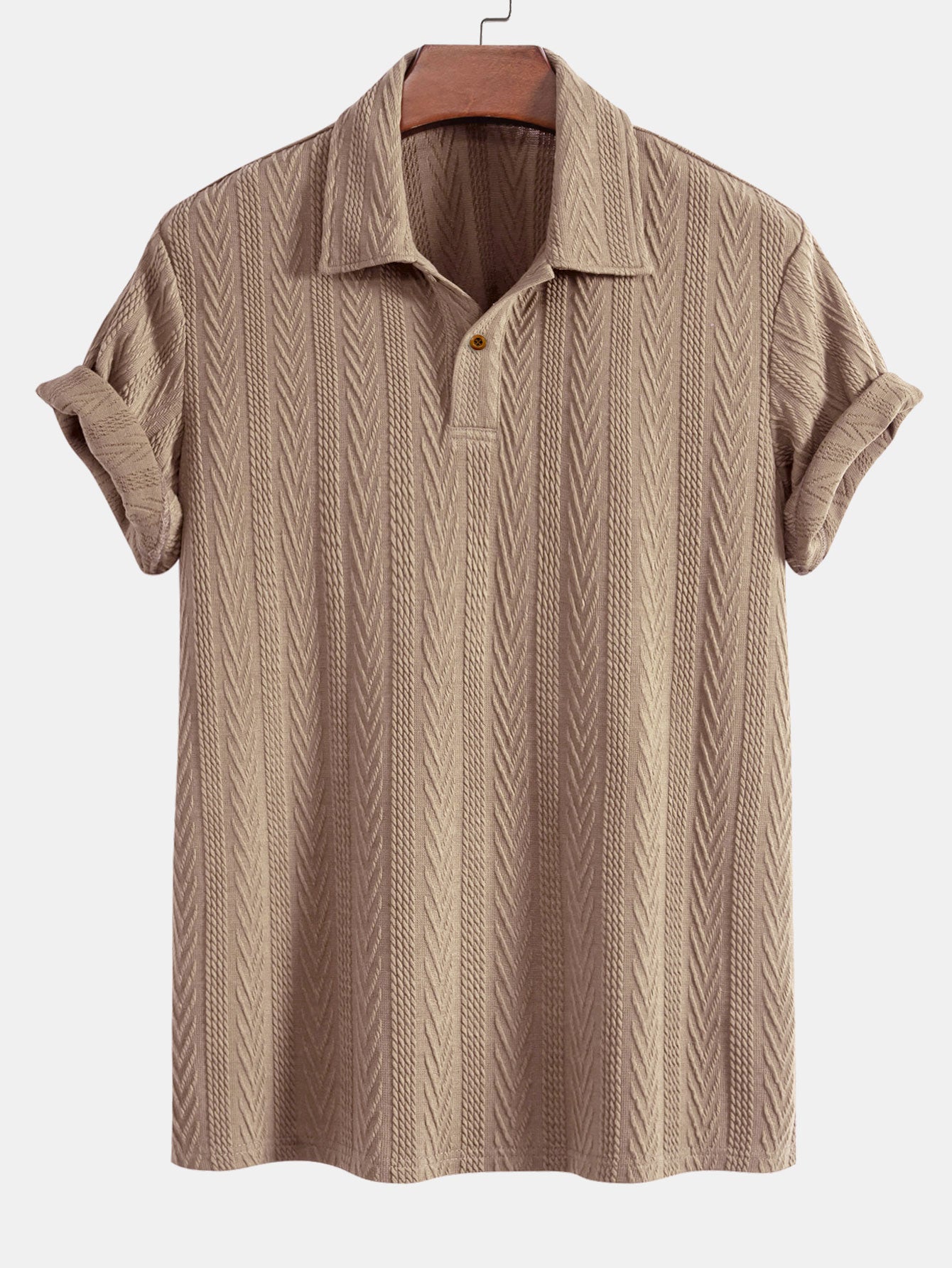 Polo Homme à Manches Courtes en Jacquard de Coton Soie – Confort et Élégance, Coupe Régulière, Plusieurs Tailles Disponibles 6