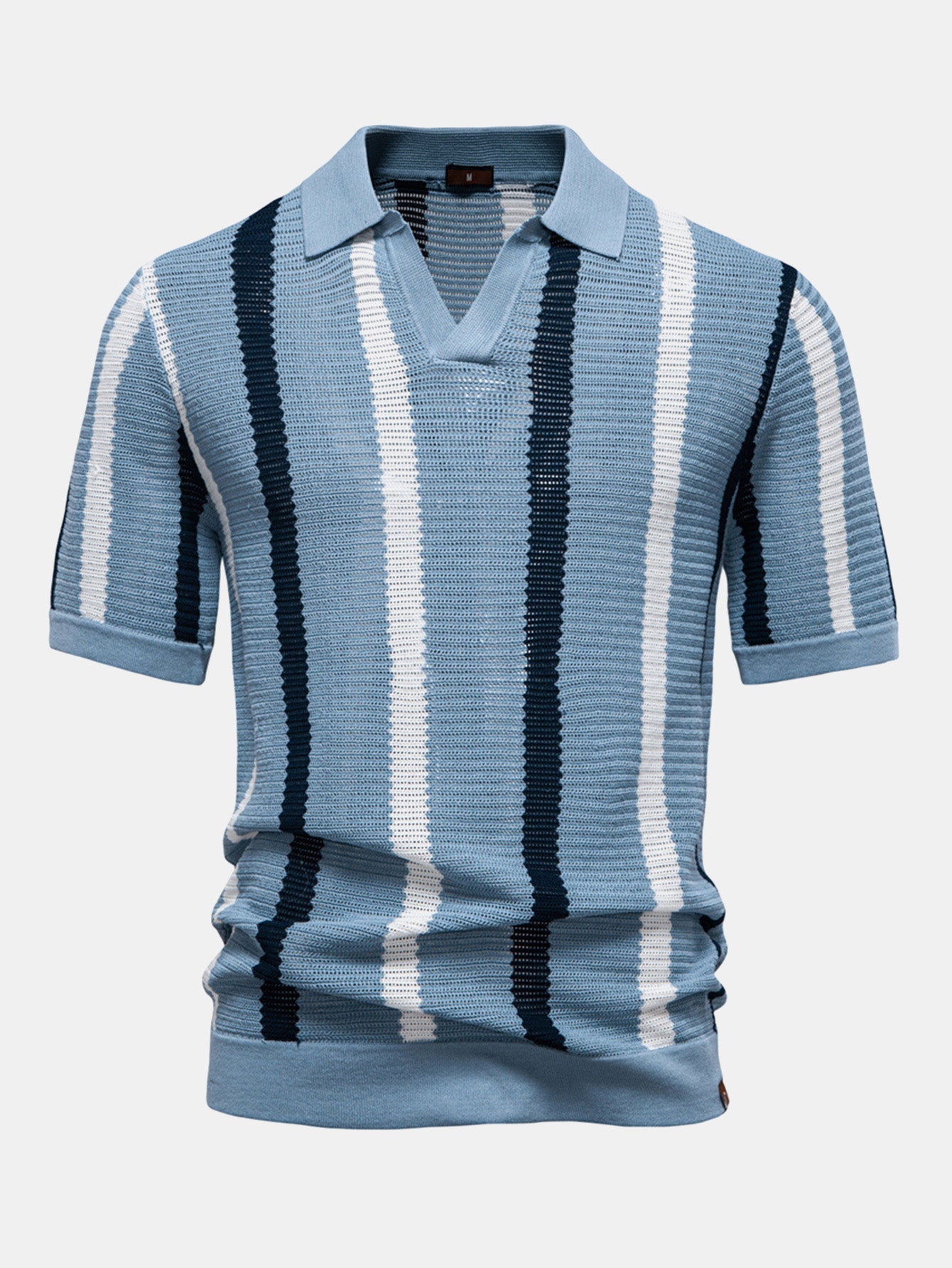 Polo Homme à Rayures Contrastées, Col Classique, Tissu Doux et Respirant – Confort Élégant pour Toutes Occasions 4