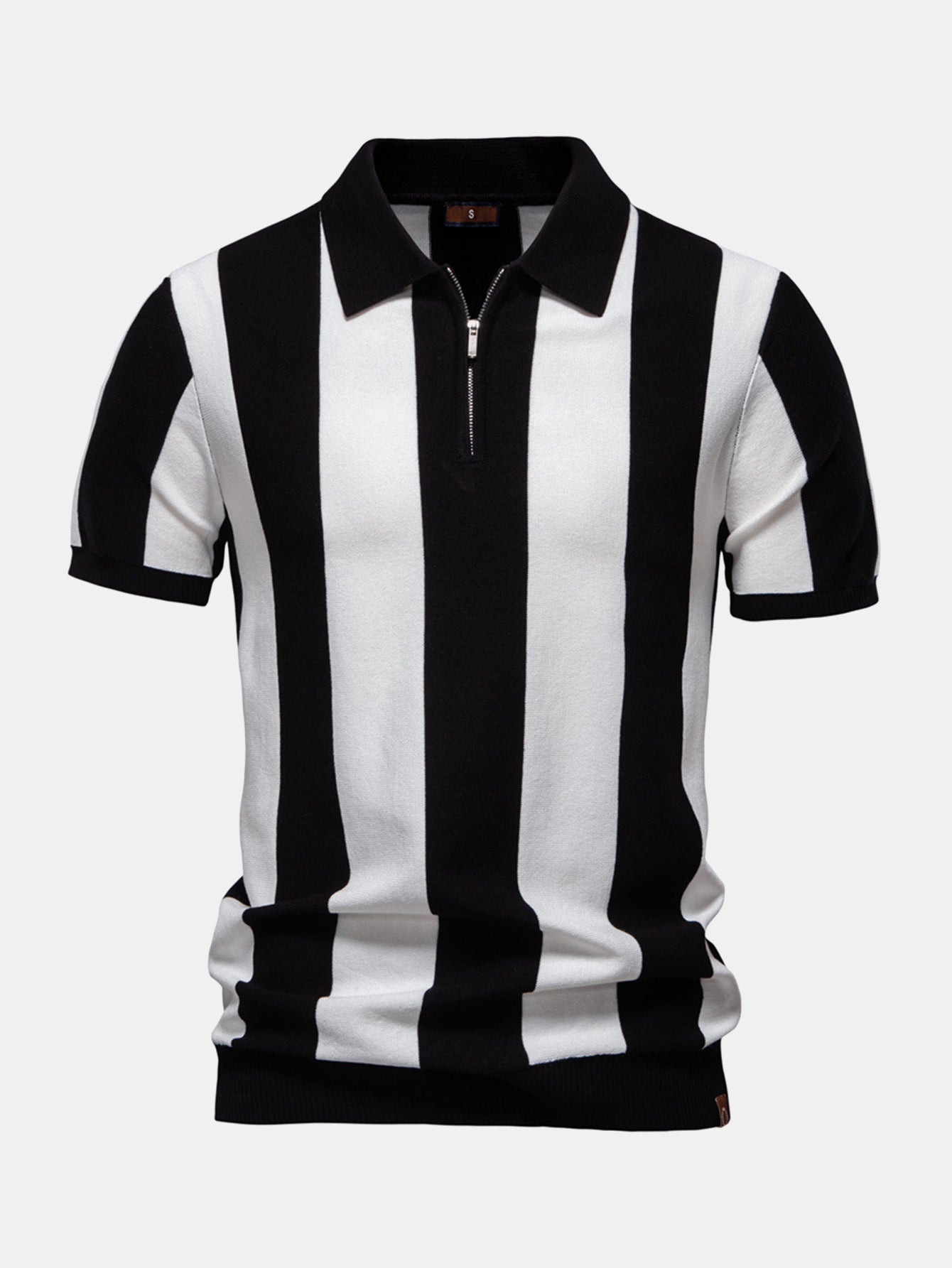 Polo Homme à Rayures en Tricot avec Col Zippé – Tissu Doux, Coupe Régulière et Entretien Facile 2