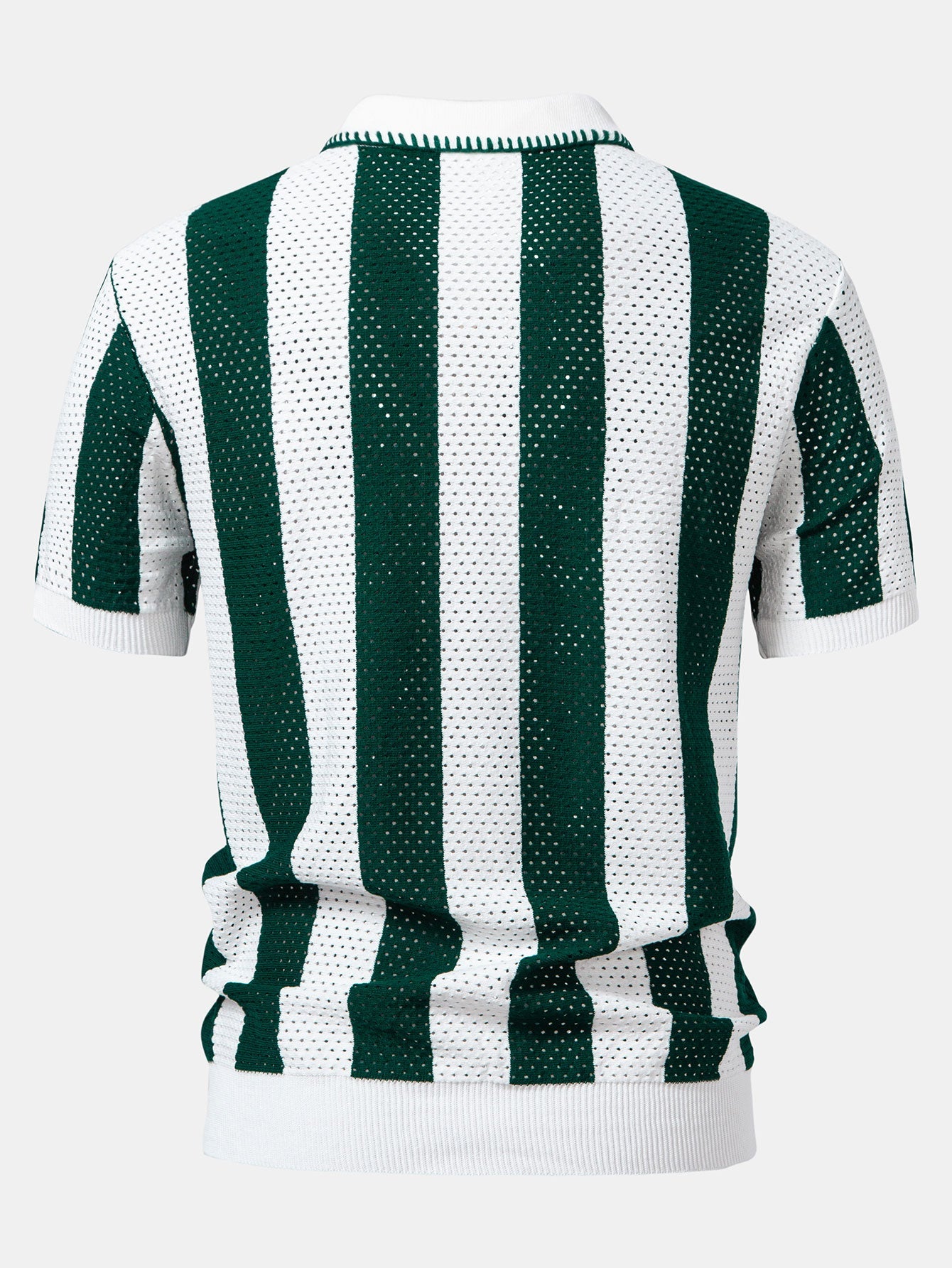 Polo Homme à Rayures en Tricot avec Col Zippé – Tissu Doux et Moderne, Coupe Régulière 5