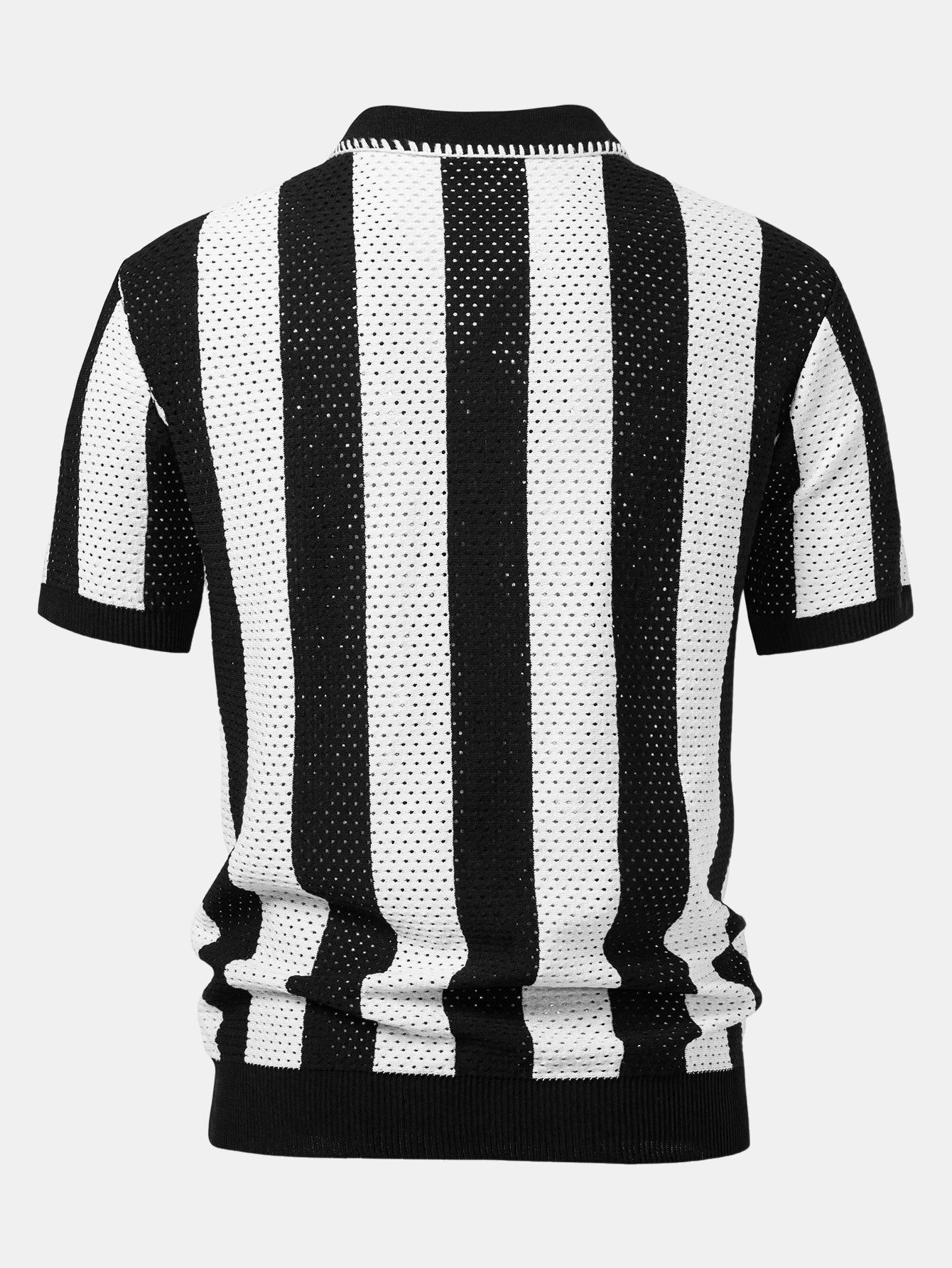 Polo Homme à Rayures en Tricot avec Col Zippé – Tissu Doux et Moderne, Coupe Régulière 7