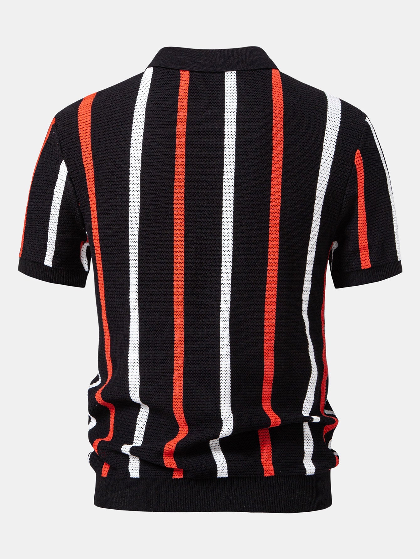 Polo à Rayures en Tricot avec Col Zippé – Tissu Doux et Coupe Régulière pour un Style Élégant 1