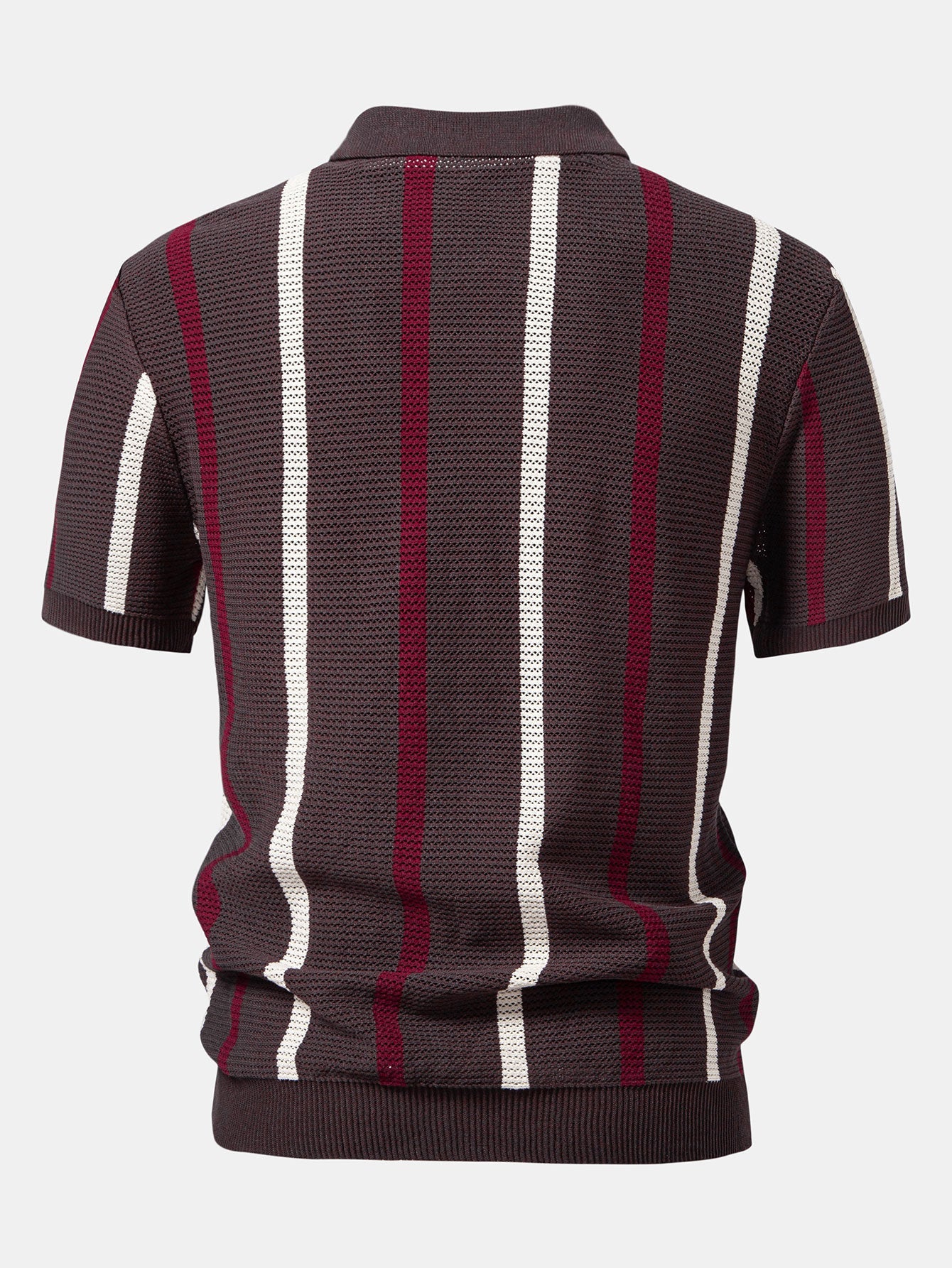 Polo à Rayures en Tricot avec Col Zippé – Tissu Doux et Coupe Régulière pour un Style Élégant 5