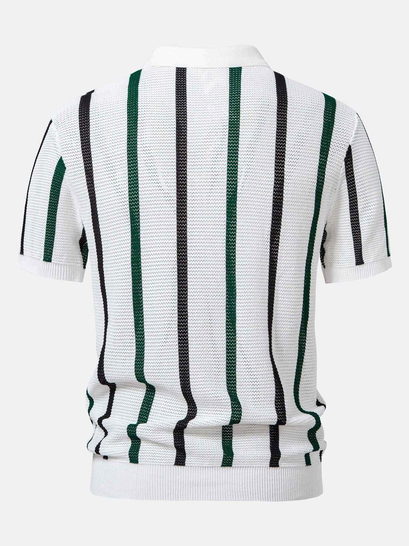 Polo à Rayures en Tricot avec Col Zippé – Tissu Doux et Coupe Régulière pour un Style Élégant 7