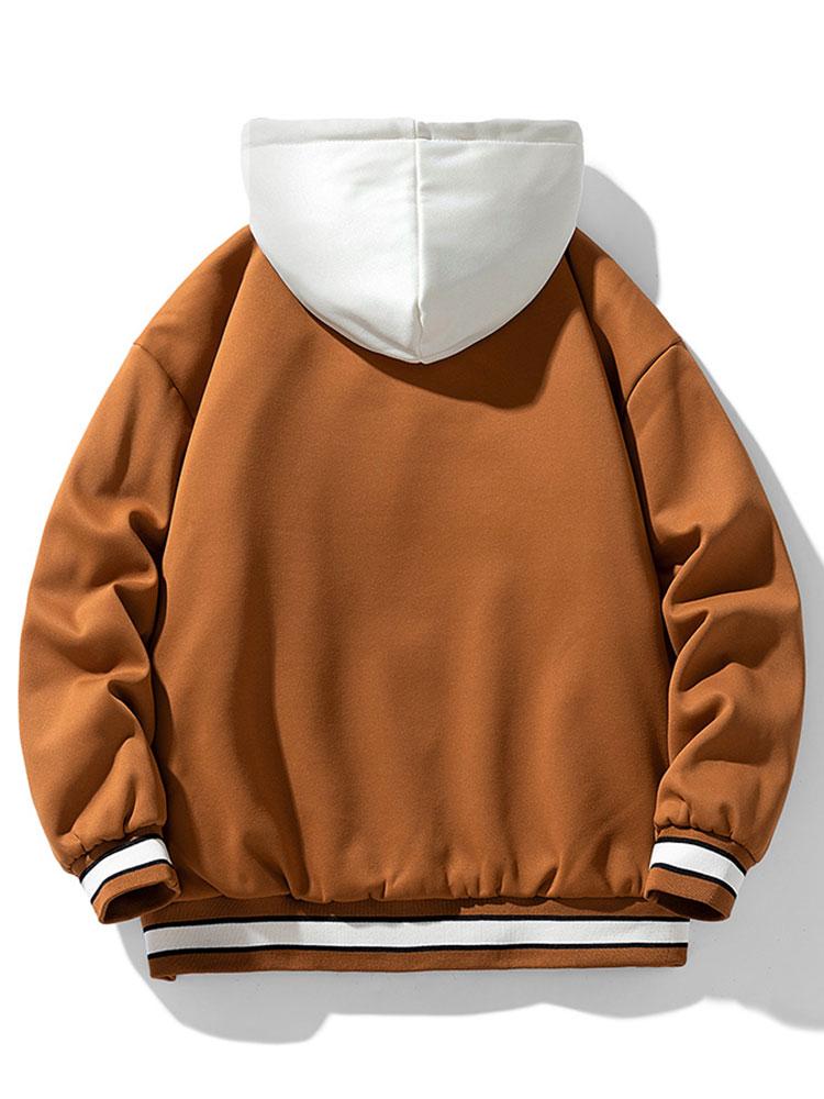 Veste Baseball à Capuche 2 en 1 en Coton pour Homme et Femme - Coupe Relax, Style Décontracté 3