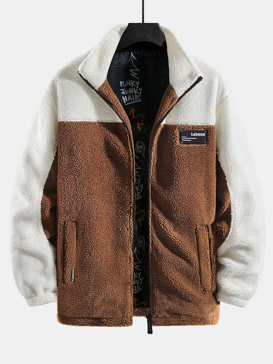 Veste en Polaire Teddy Patchwork Décontractée pour Femme - Douceur et Confort Optimal 0