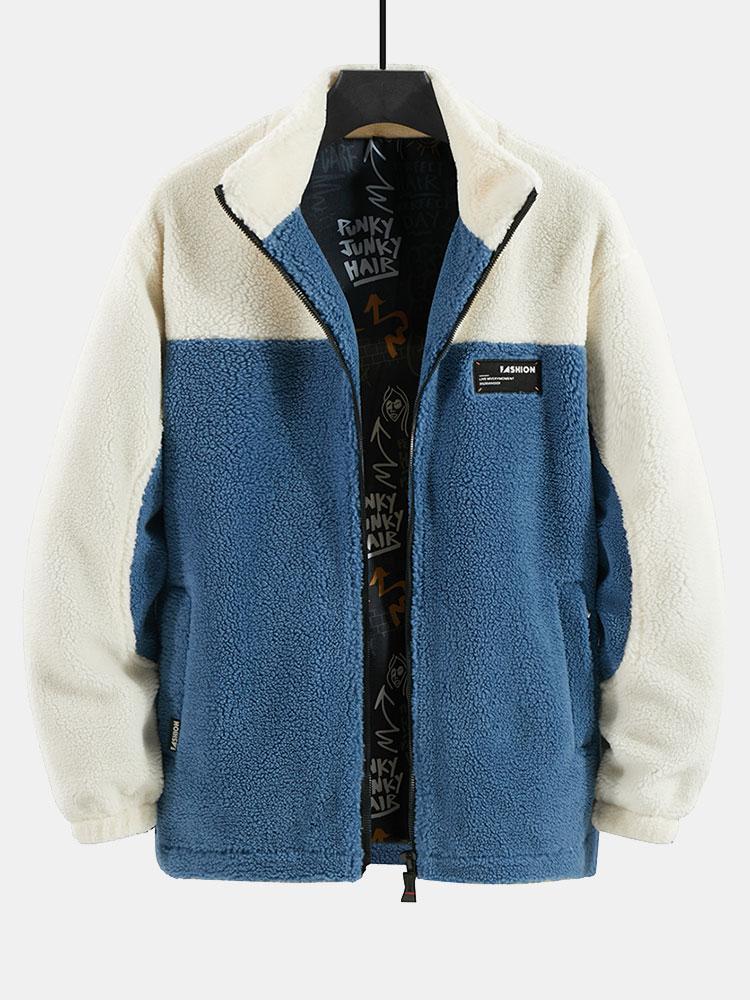 Veste en Polaire Teddy Patchwork Décontractée pour Femme - Douceur et Confort Optimal 1