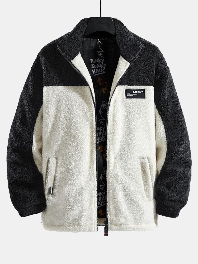 Veste en Polaire Teddy Patchwork Décontractée pour Femme - Douceur et Confort Optimal 2