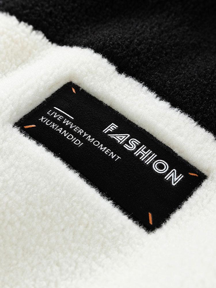 Veste en Polaire Teddy Patchwork Décontractée pour Femme - Douceur et Confort Optimal 5