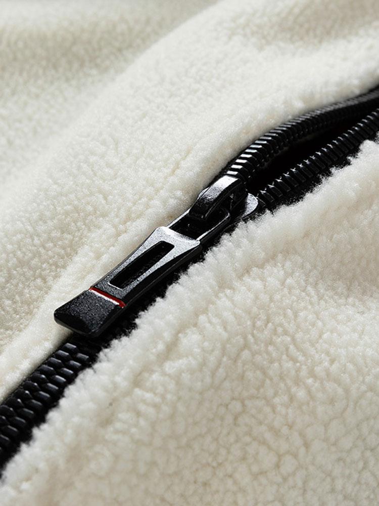 Veste en Polaire Teddy Patchwork Décontractée pour Femme - Douceur et Confort Optimal 6